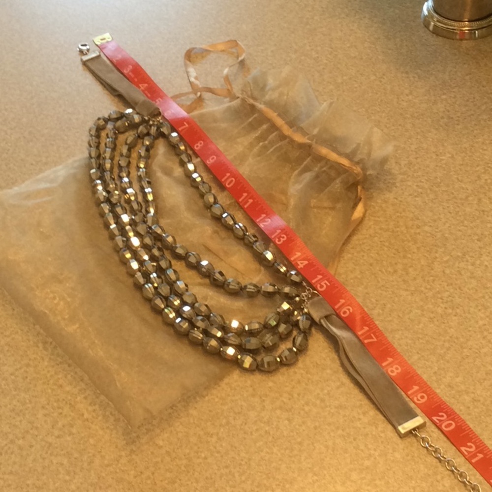 Chico’s Peyton Multi-Strand Silver/Grey Bead Stat… - image 8